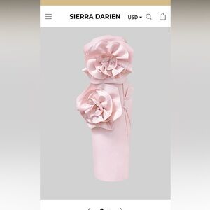 Sierra Darien 3D VOLUMINOUS FLOWER DESIGN MIDI DRESS LIGHT PINK size Small 4 NWT